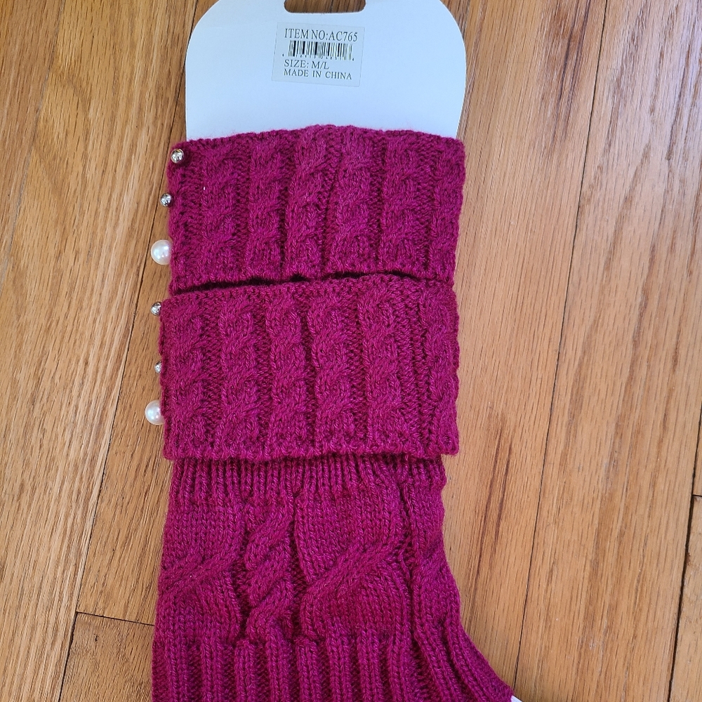 NWT- Raspberry and Pearl Boot Topper / Leg Warmer - Picture 3 of 6